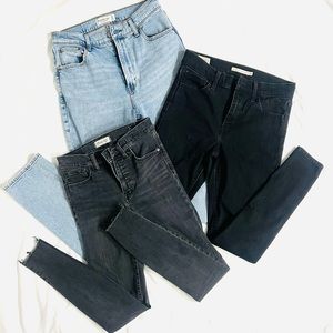 3 pairs of jeans for one price!! Abercrombie, Levi Madewell